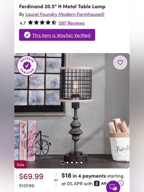 Two Laurel Foundry Modern Farmhouse Table Lamps NIB
